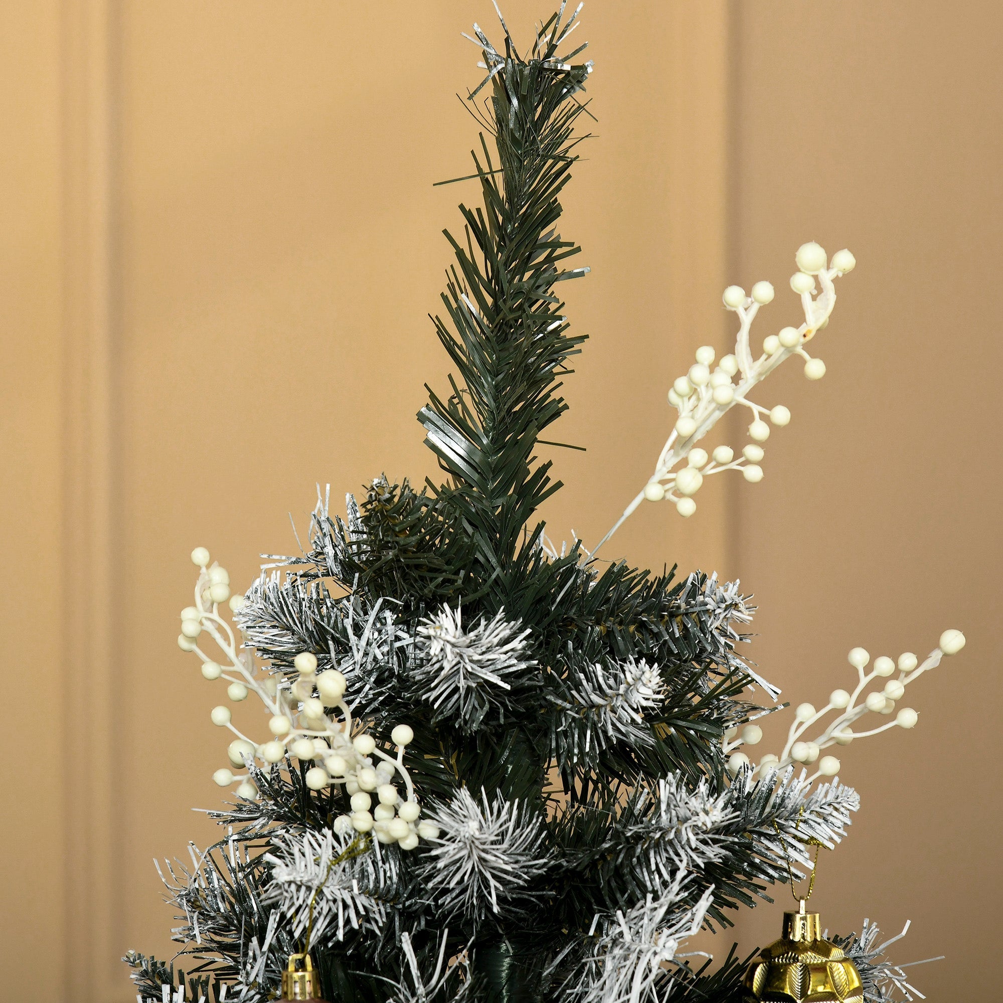 Albero di Natale Artificiale Innevato 150 cm 378 Rami con Bacche Verde
