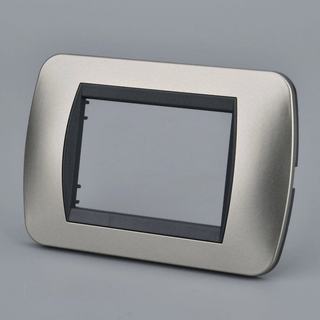Placca Plastica Ovale MBL 3M Titanio Compatibile Bticino Living BLN88308