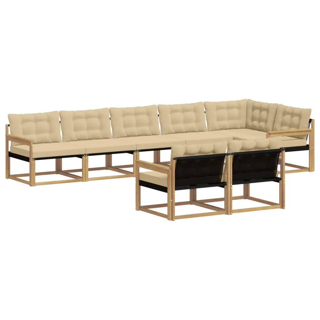 Set di divani da esterno 8 pz Bianco e Beige 3388799