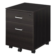 Easycomfort Schedario da Ufficio Cassettiera Per Scrivania in Legno, 2 Cassetti, Serratura con 2 Chiavi, Nero, 40x45x55.6cm