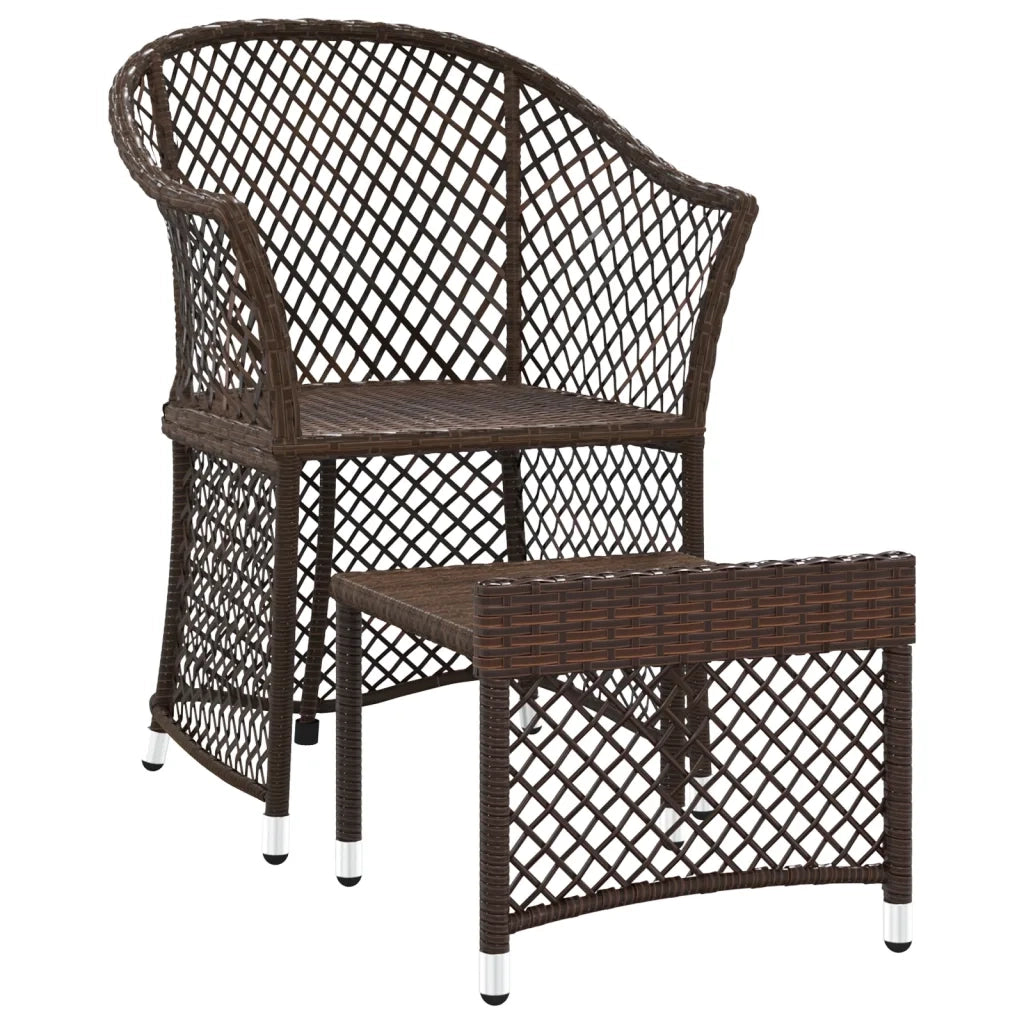 Set Divani da Giardino 2 pz con Cuscini in Polyrattan Marrone 319686
