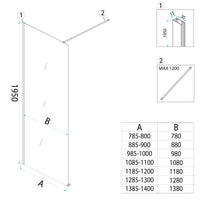 Parete Doccia Rea Flexi Grey / Gold 90