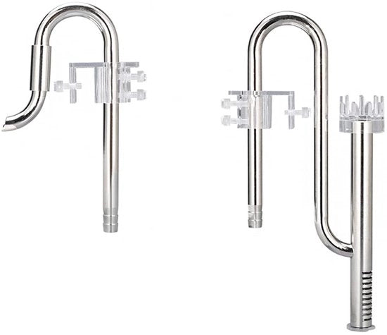 Accessori per acquario - Pijp metallica a forma di lelie - Skimmer per superficie - Elegante design - In acciaio inossidabile - Per acquari - Per vasche acquatiche
