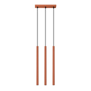Lampada a sospensione moderna in acciaio rosso ocra a 3 lampadine Pastelo Ocean Green