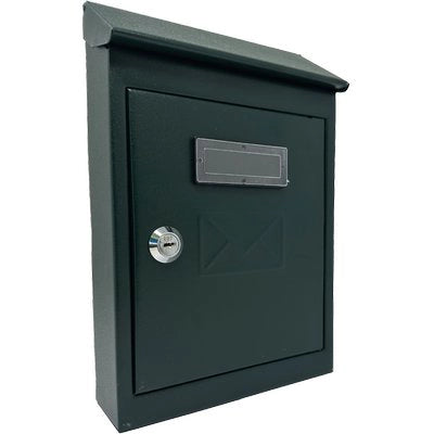 CASSETTA POSTA TRADIZIONE + CILINDRO MINI  ACCIAIO VERN VERDE 175X50 H 260