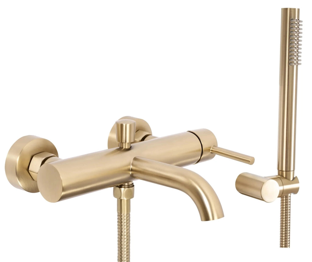 Rubinetto Da Vasca Rea Lungo Brush Gold