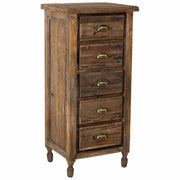 Cassettiera in legno con 5 cassetti 48x38x102h cm