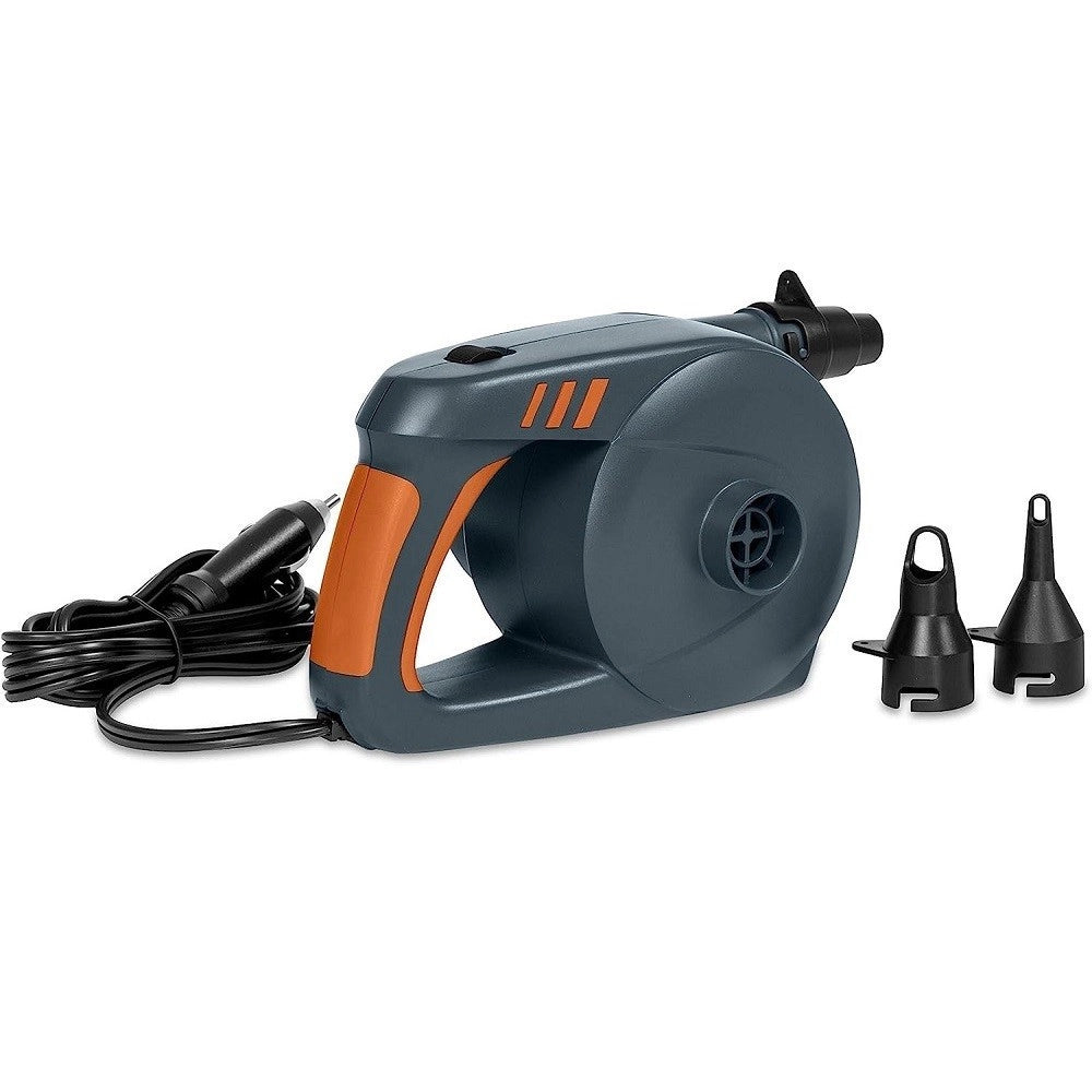 Trade Shop - Pompa Di Gonfiaggio Elettrica Powergrip A Corrente Continua 3 Adattatori 62164 -
