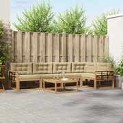 Set di divani da esterno 6 pcs Bianco e Beige 79 x 79 x 37 cm 3386492