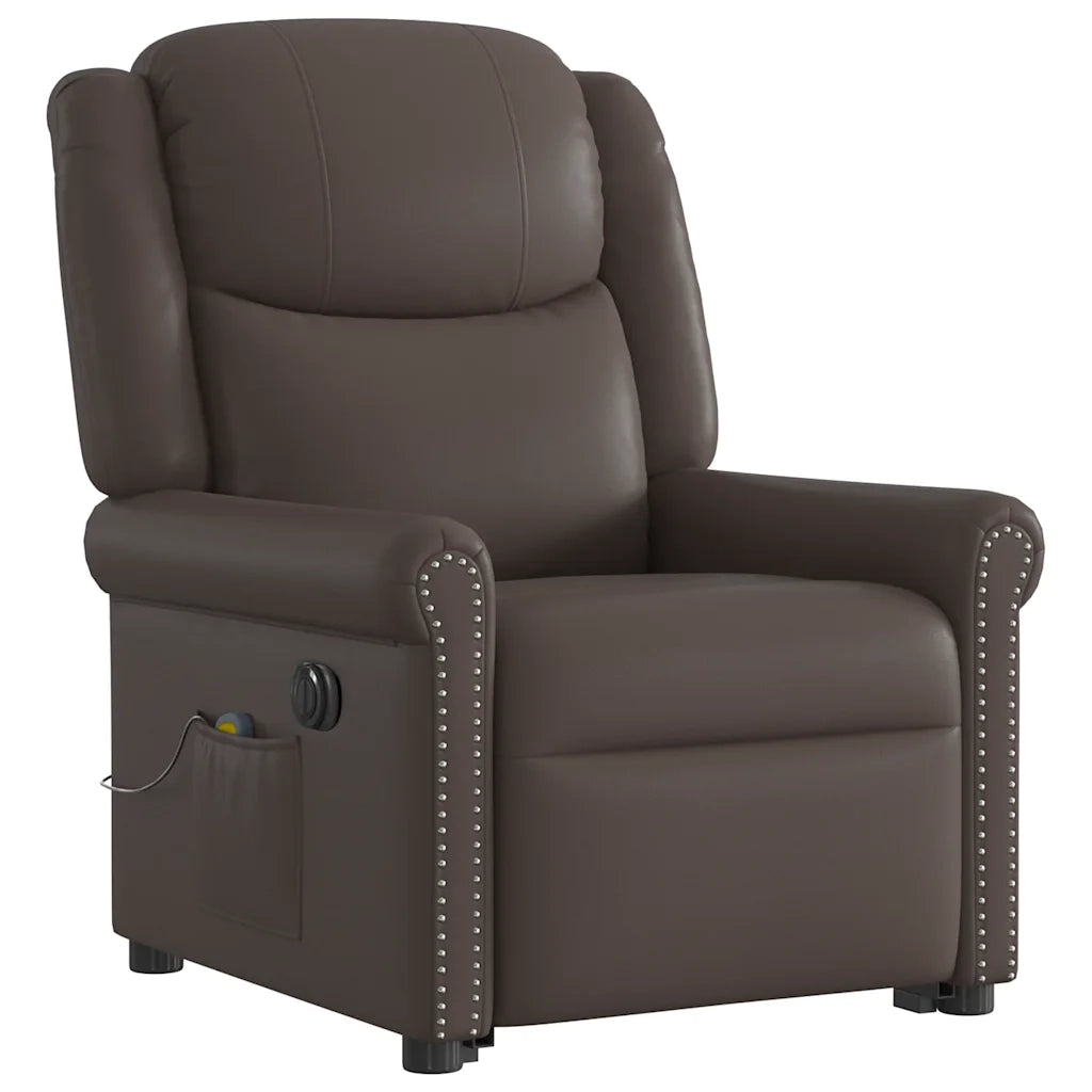 Poltrona Alzapersona Massaggiante Elettrica Marrone Similpelle 3303425