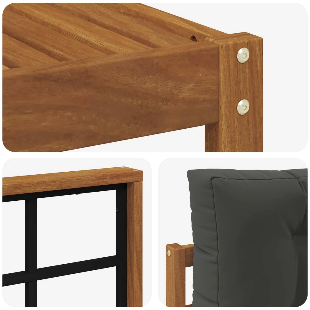 Set di divani da esterno con cuscino 7 pcs Naturale e Antracite