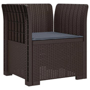 Poltrona a 1 Posto con Cuscino Aspetto Rattan PP Marrone 8011859