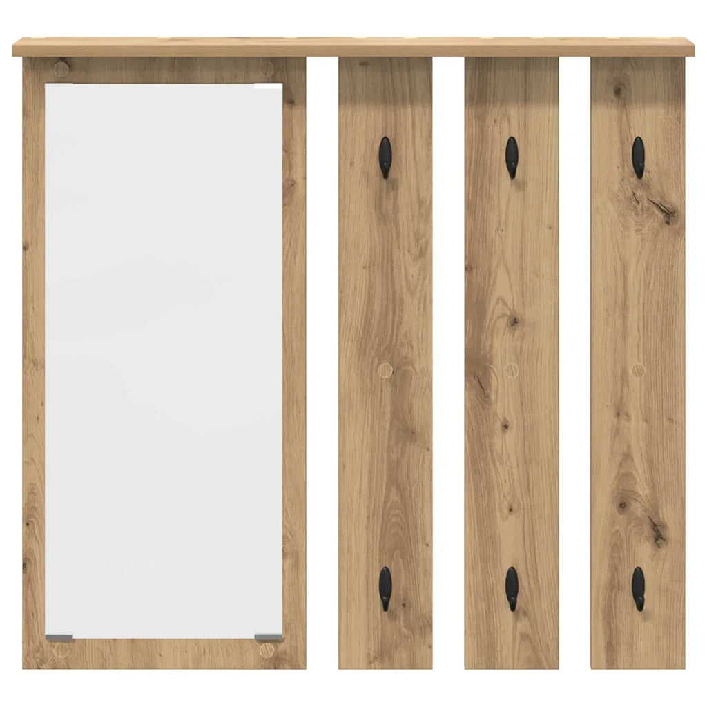 vidaXL Appendiabiti a muro rovere artigianale 84 x 10 x 80 cm