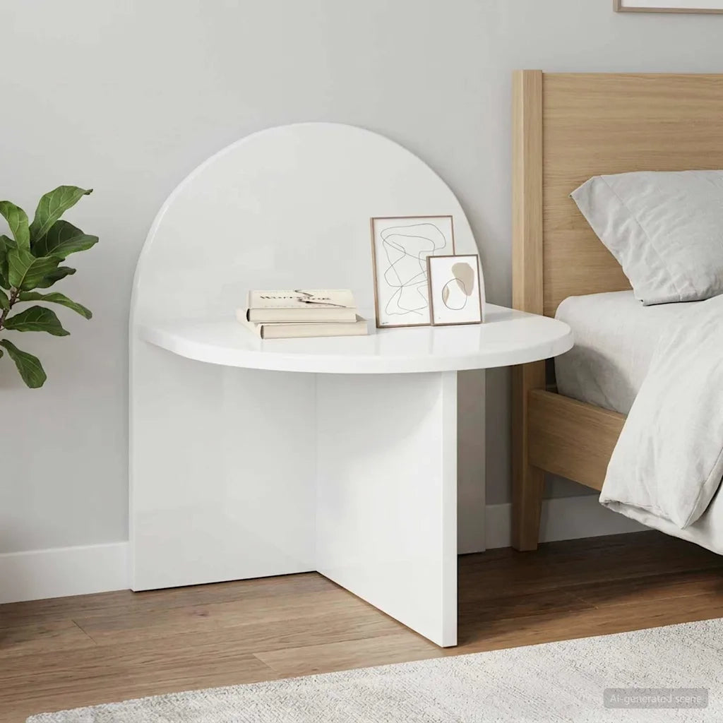 Set di 2 Comodini | Armadio da Notte | Mobiletto da notte Bianco Lucido 40 x 35,5 x 45,5 cm