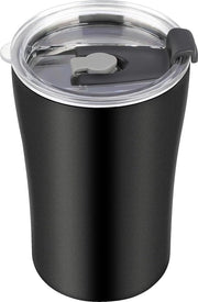 Moka doppia isolata, moka isolante, moka ufficio, capacità 260 ml, utilizzabile con cucchiaino (nero)