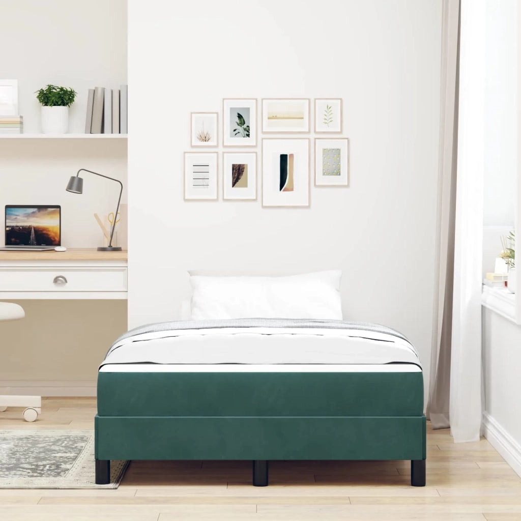 Letto a molle con materasso Verde Scuro 120 x 190 cm Tessuto 3398680