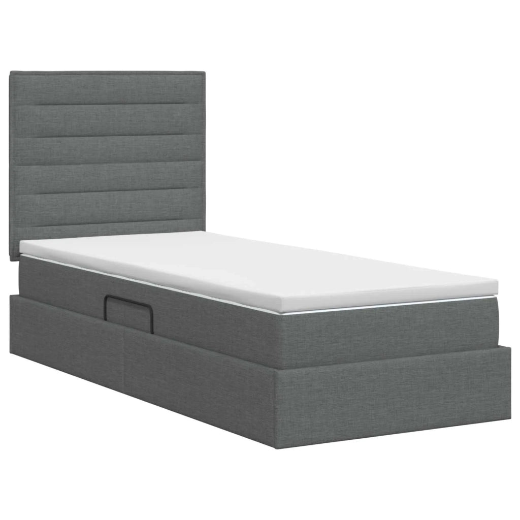 Letto con contenitore e materasso Grigio Scuro 100 x 200 cm 3459421