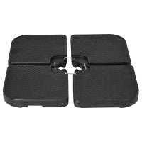 Basamento per Ombrellone set 4 Pezzi Impilabili con Maniglie Integrate, in HDPE, 99.7x99.7x8.3 cm, Nero