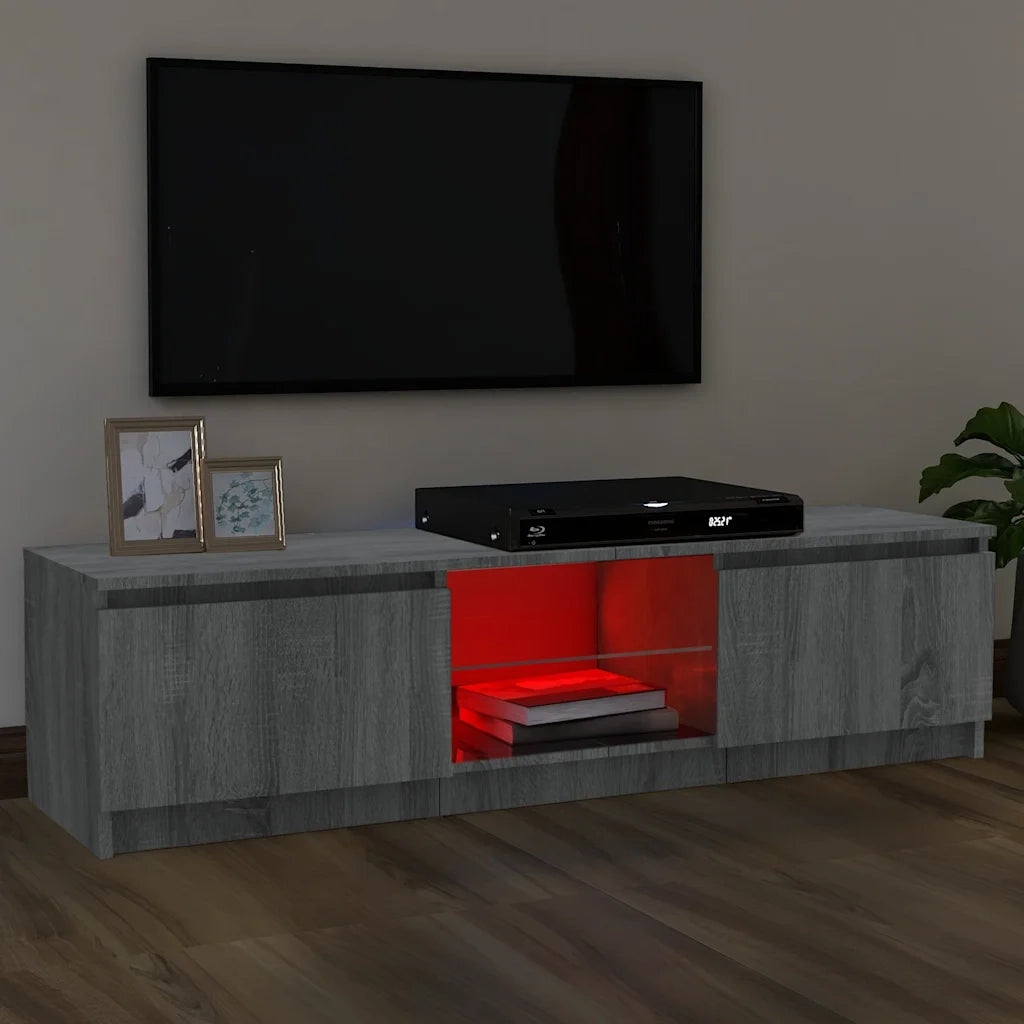 Mobile Porta TV con Luci LED-Credenza TV Grigio Sonoma 120x30x36 cm
