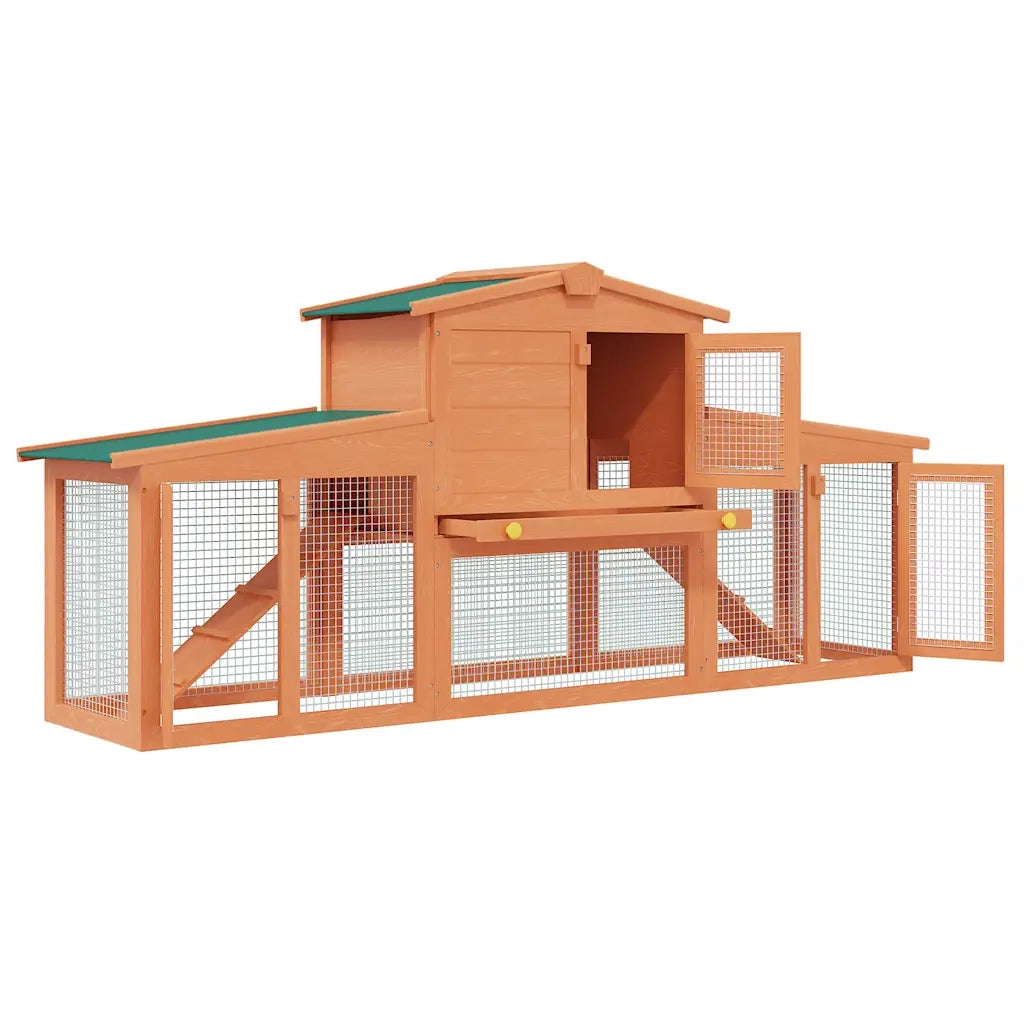 Conigliera Grande all'Aperto per Animali Piccoli Tetto Legno    cod mxl 51821