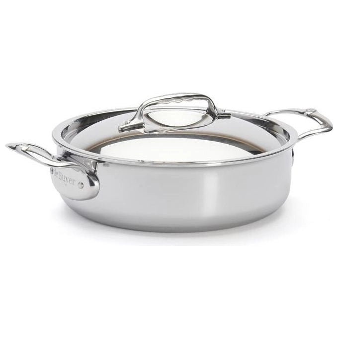 De Buyer 3741.20 Affinity Pentola Bassa con Coperchio in Acciaio Inox 20 cm Capacita' 1.7 L Adatta per Induzione e Forno Lavabile in Lavastoviglie colore Acciaio inox