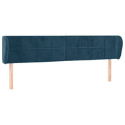 Testiera | Testata ad Orecchio Blu Scuro 183x23x78/88 cm in Velluto