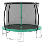 Trampolino da esterno 366 cm con rete di sicurezza e scala-Trampolino ricreativo pesante per bambini e adulti Verde