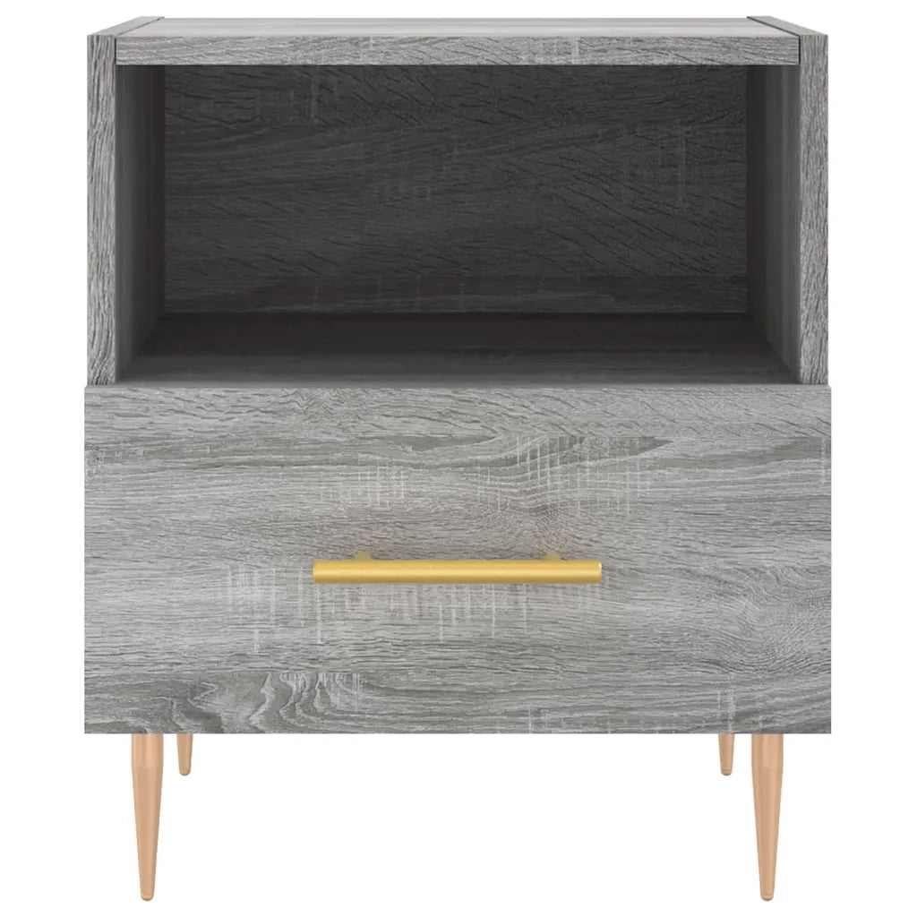 Set di 2 Comodini | Armadio da Notte | Mobiletto da notte Grigio Sonoma 40x35x47,5 cm in Legno Multistrato