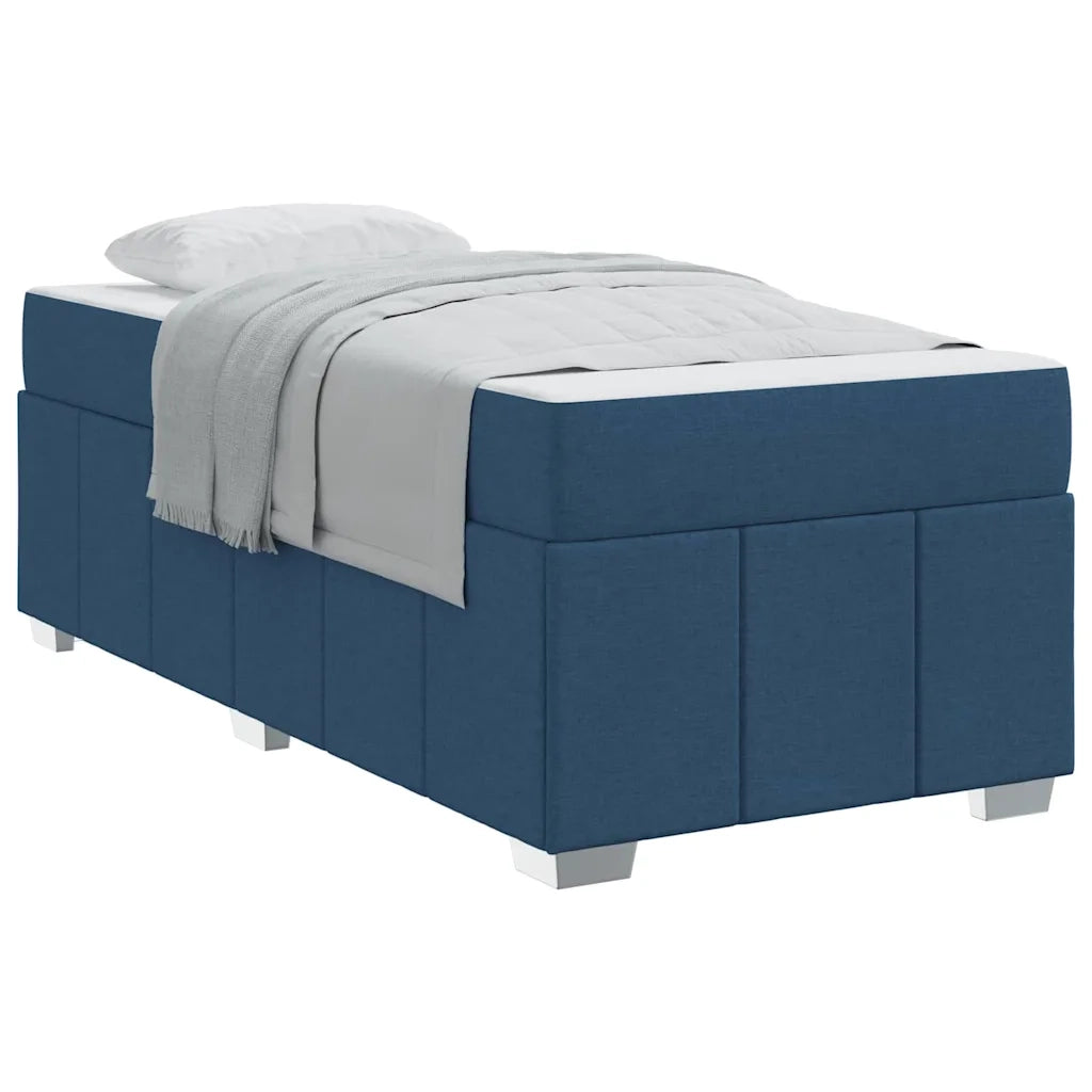 vidaXL Struttura del letto con materasso Blu 90 x 200 cm Tessuto