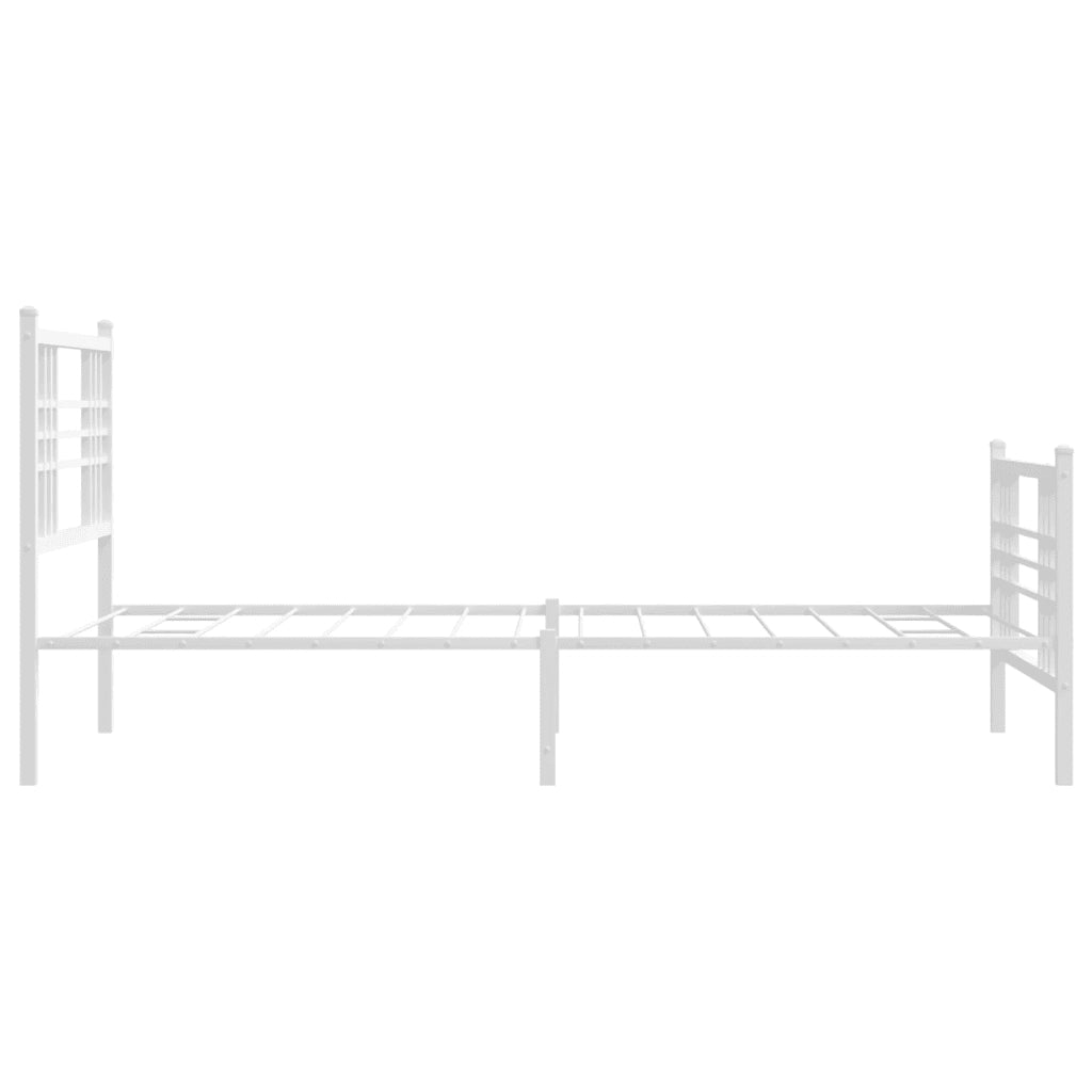 Giroletto con Testiera e Pediera-Struttura Letto Metallo Bianco 90x200 cm 332939