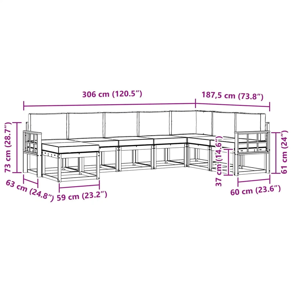 Set di divani da esterno 8 pz Bianco e Beige 3388062