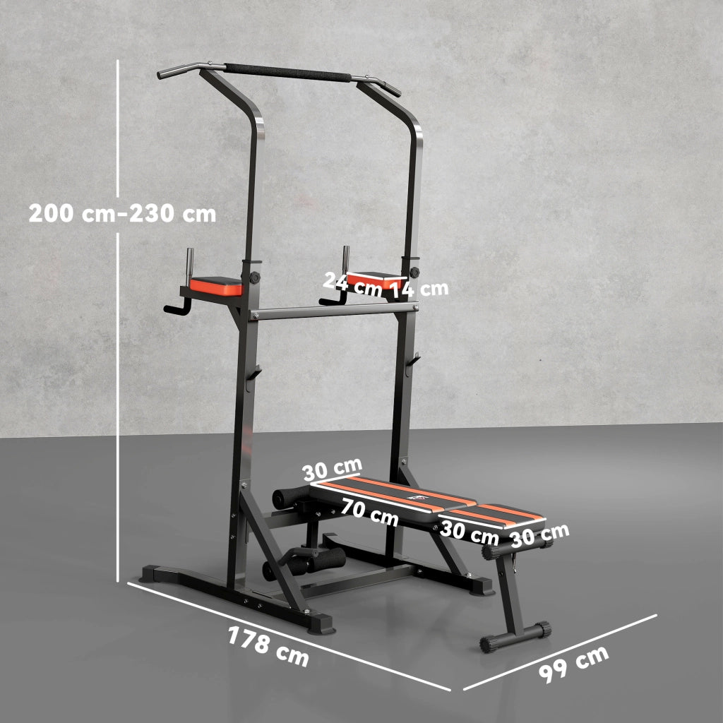 Stazione Fitness Multifunzione Pieghevole ¨C Zephmum ¨C Acciaio, Regolabile, Portata 150kg