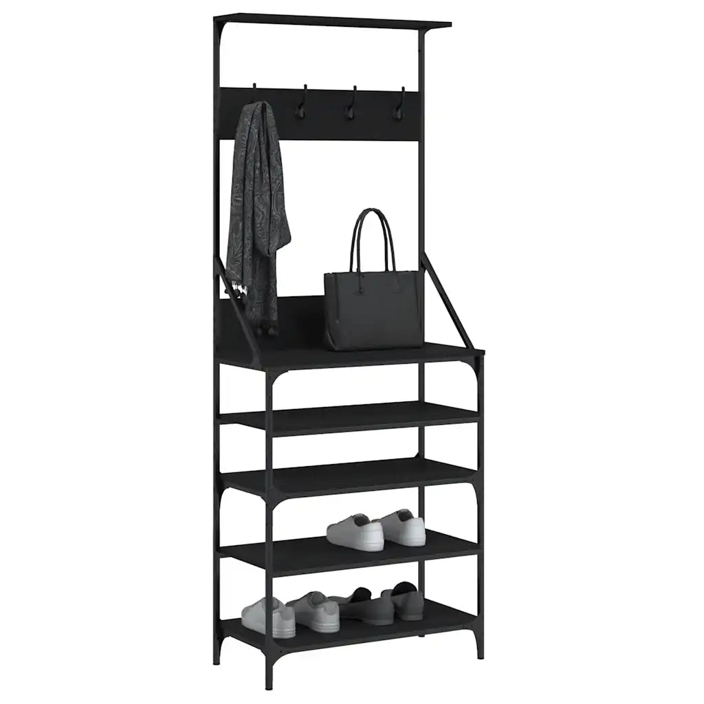 Appendiabiti con Porta Scarpe Nero 70x34x184 cm CFW2771304
