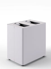 Pattumiera a 2 Scomparti Totale 48 L 48,5x33x49 cm con Contenitori Interni in Acciaio Verniciato Bianco