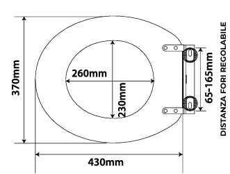 Sedile WC Universale in MDF Bianco Soft Close Sganciabile con Pulsante Centrale – Interasse 65–165 mm