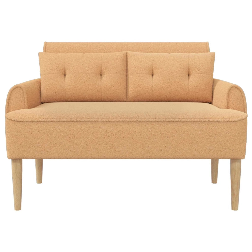 Loveseat con bottoni imbottiti Beige 117 x 67 x 77 cm Bouclé 42041827