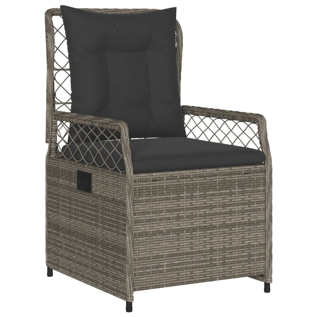 Set da Pranzo da Giardino 5 pz con Cuscini in Polyrattan Grigio 3262915