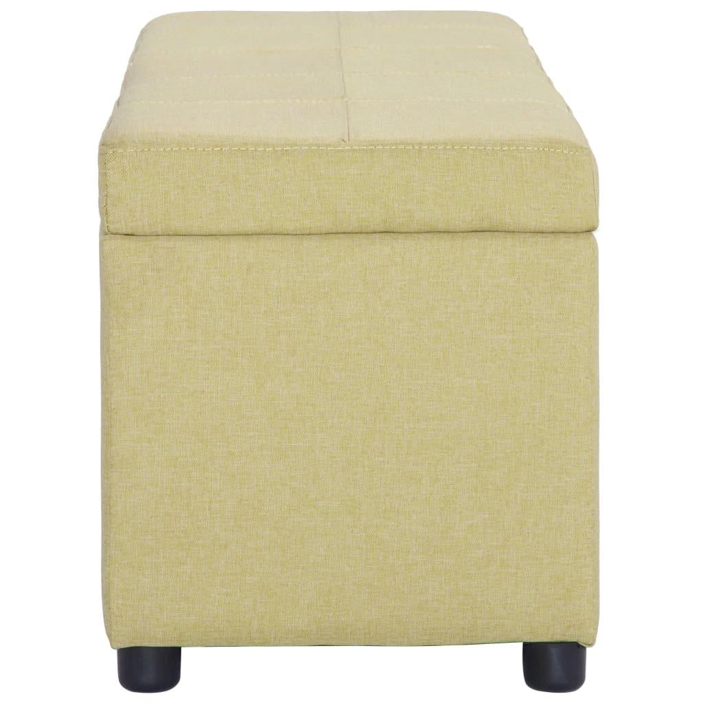 Panca/pouf/sgabello con vano contenitore 116 cm poliestere verde 3002082