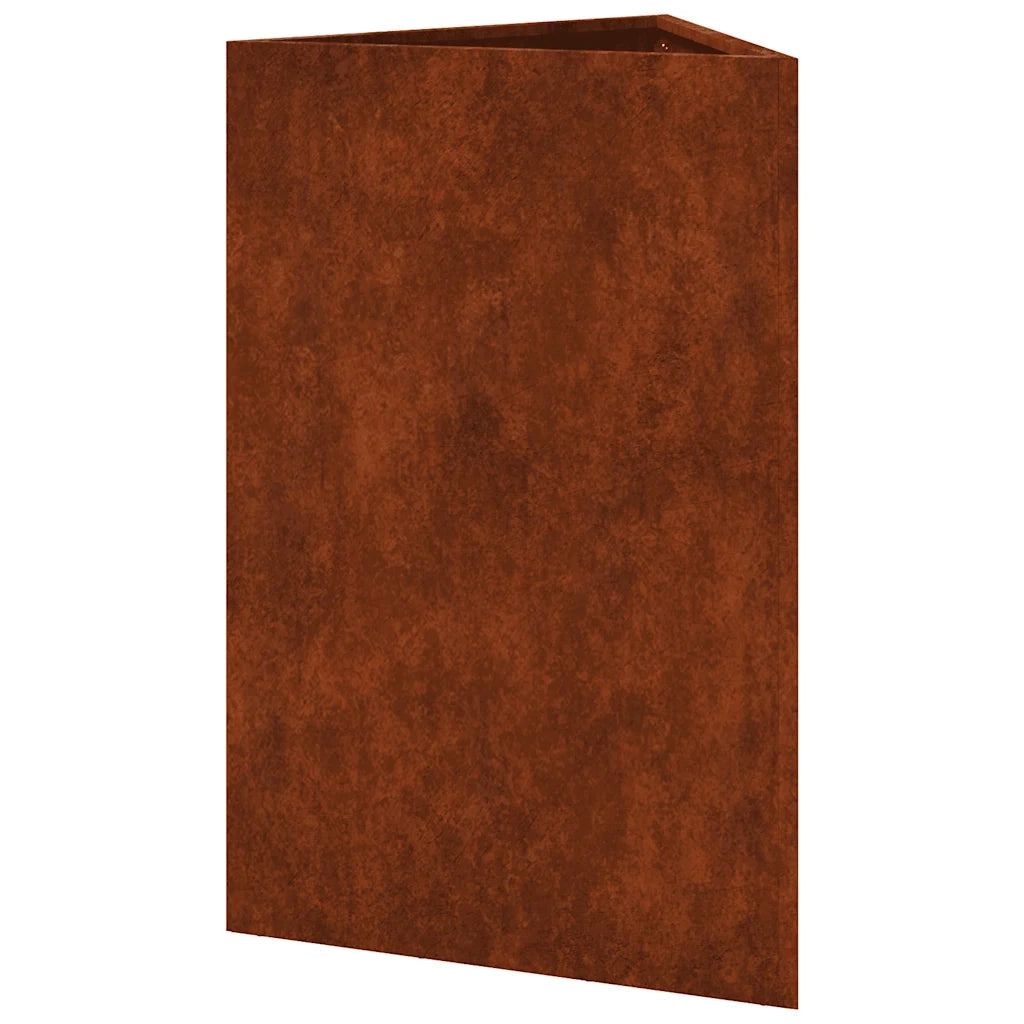 2 pz Fioriere | Cassetta per fiori | Vaso da Giardino Triangolari 50x43x75cm Acciaio Corten