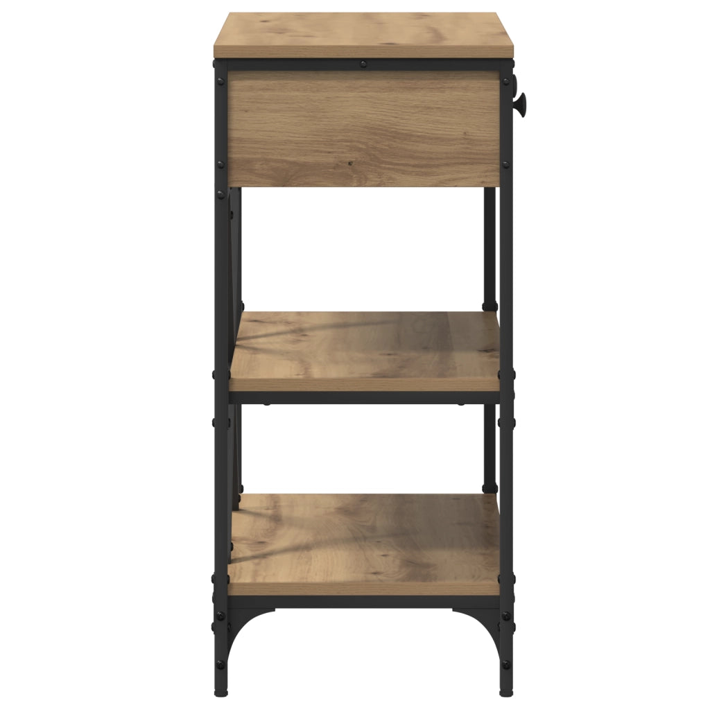 Tavolo Consolle Rovere Artigianale 75x34.5x75 cm Legno ingegnerizzato