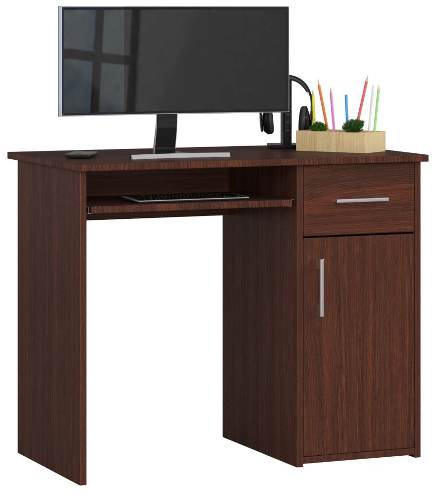 Scrivania AKORD PIN Wengé 90 cm 1 anta 1 cassetto 90x50x74 cm