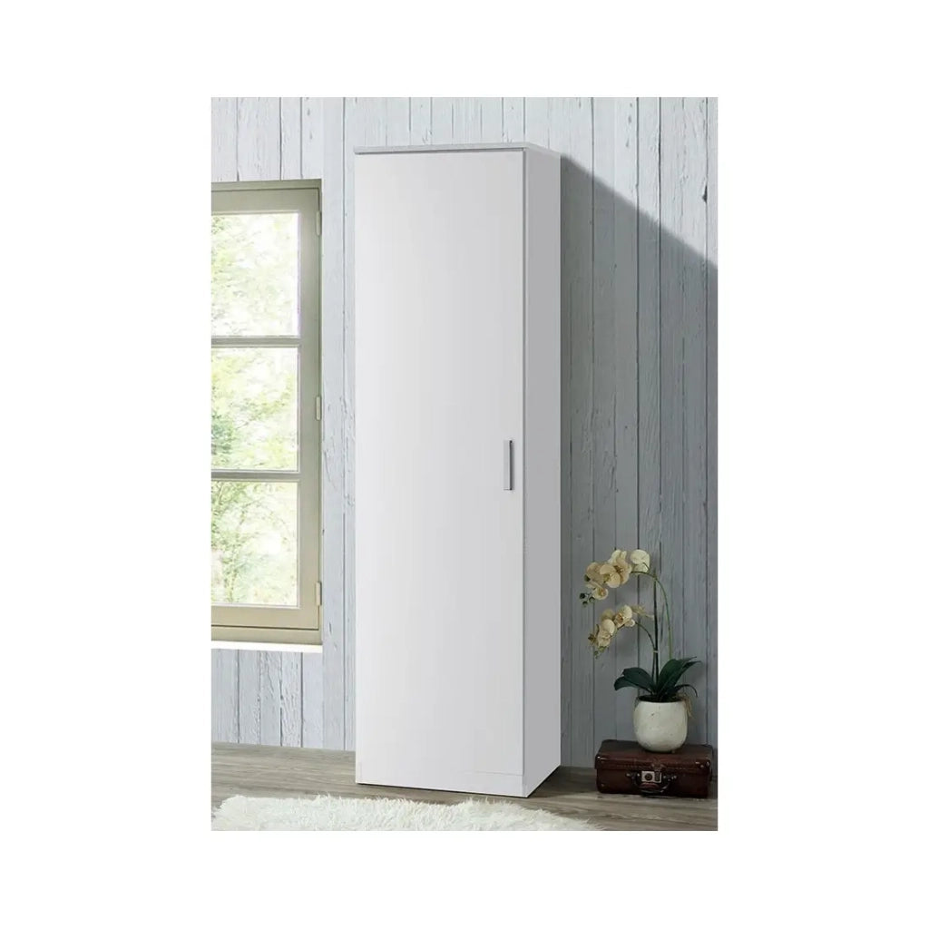 Armadio ALABAMA - 1 porta - L50 x H184 x P52 cm - Bianco lucido - Design