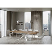 Tavolo allungabile 180/440x90 cm Volantis Premium telaio Bianche - Quercia Natura