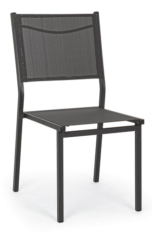 Set 6 Sedie da Giardino 46x57x88 cm in Alluminio e Textilene Hilde Antracite
