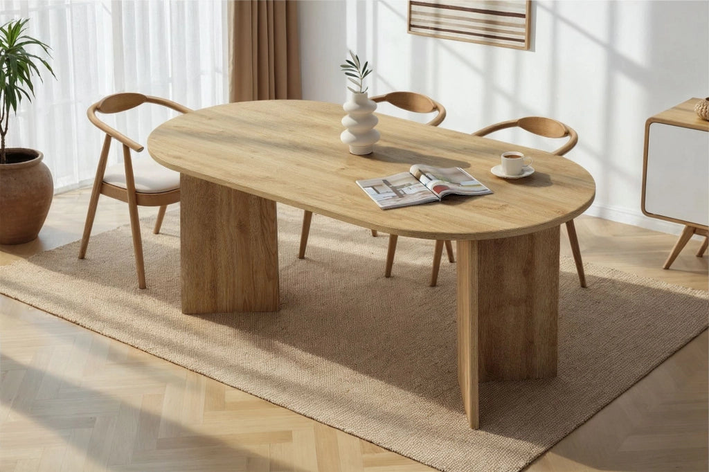 Tavolo da pranzo in legno "Sablin" 180 x 90 x 75 cm - Rovere di Cadice