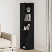 Mobile angolare Nero 32x32x140cm Legno multistrato