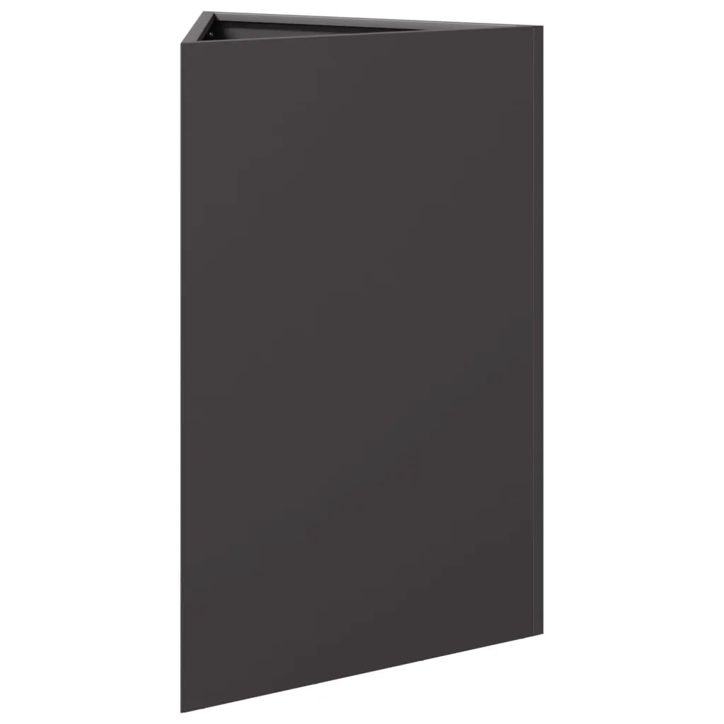 Fioriere da Giardino 2 pz Nere Triangolari 50x43x75 cm Acciaio 851172
