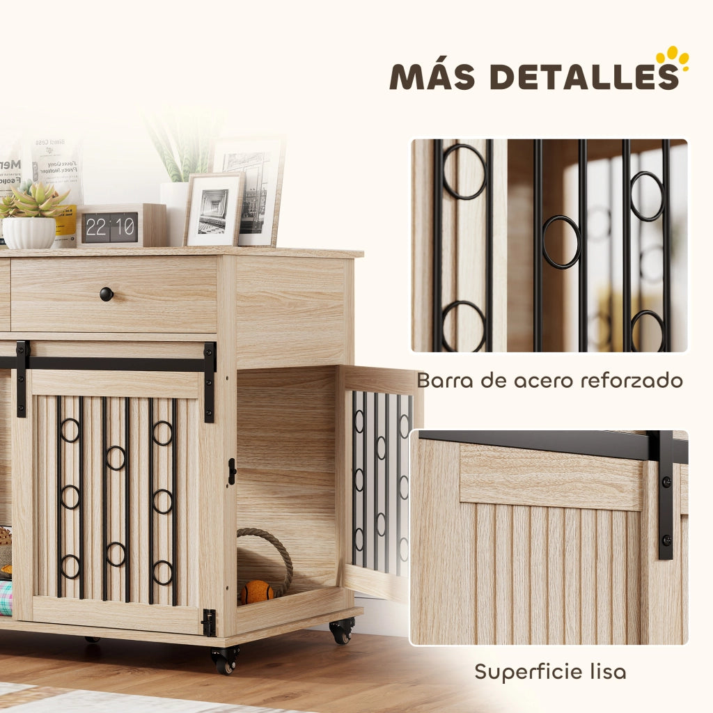 Tavolino con cassetti e ante ¨C zephmum ¨C Rovere 100x56x81 cm