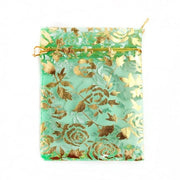 Organzette per regali - 100 pezzi - Verde - Tulle per matrimoni - Ideale per regali e feste - 7 x 9 cm