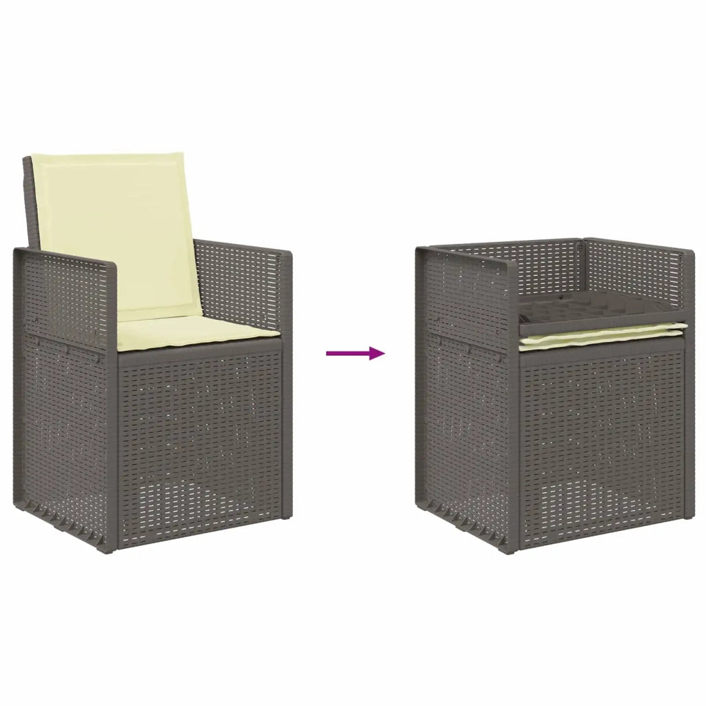 Sedie da pranzo da giardino 2 pcs Grigio chiaro e panna PP